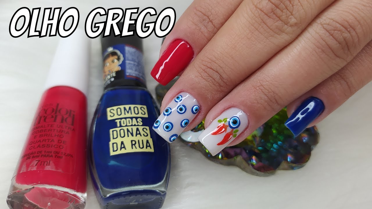 SIMPLES e FÁCIL UNHA Decorada olho grego | PASSO A PASSO