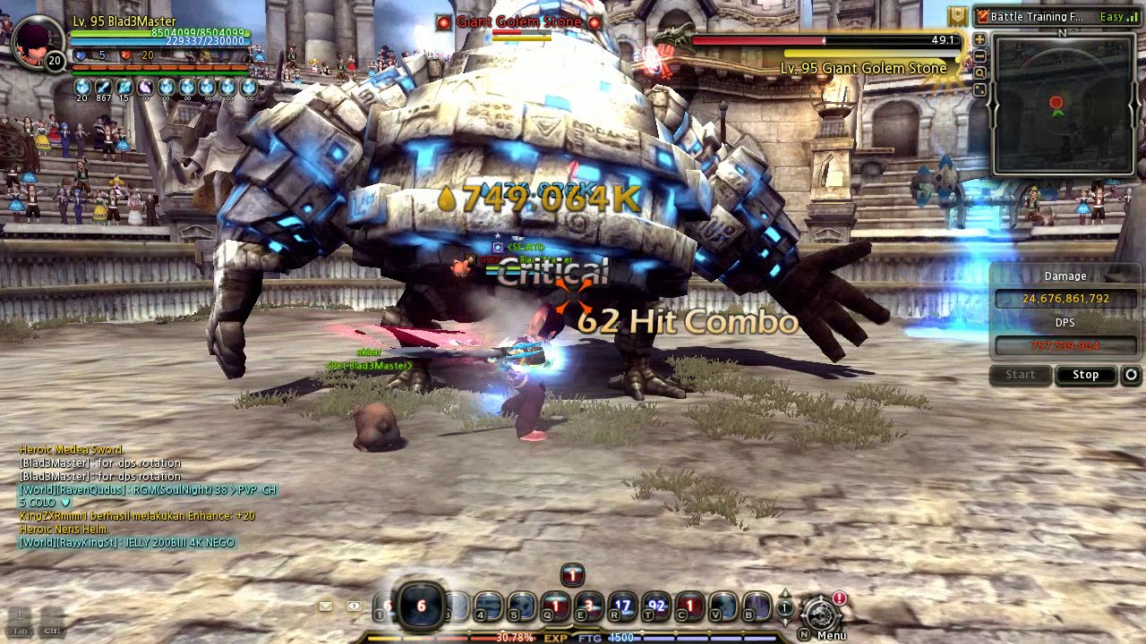 Dragon Nest Indonesia DPS basic rotation skill gladiator
