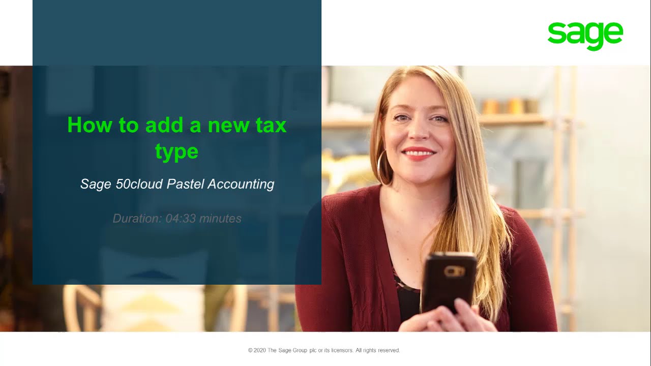 Sage 50cloud Pastel (ZA) - How do I add/create a new tax type?