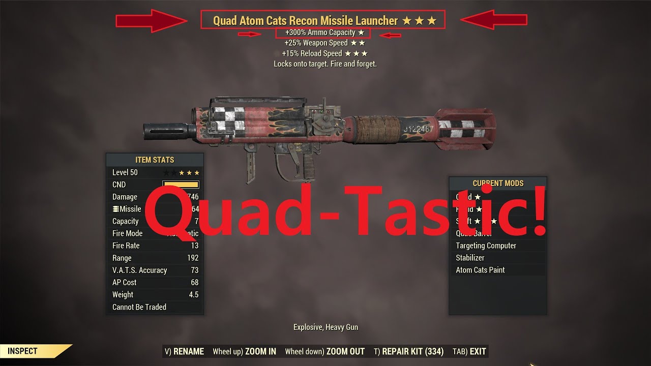 Fallout 76: Quad Faster Fire Rate Rocket Launcher = Quad As Much Fun!