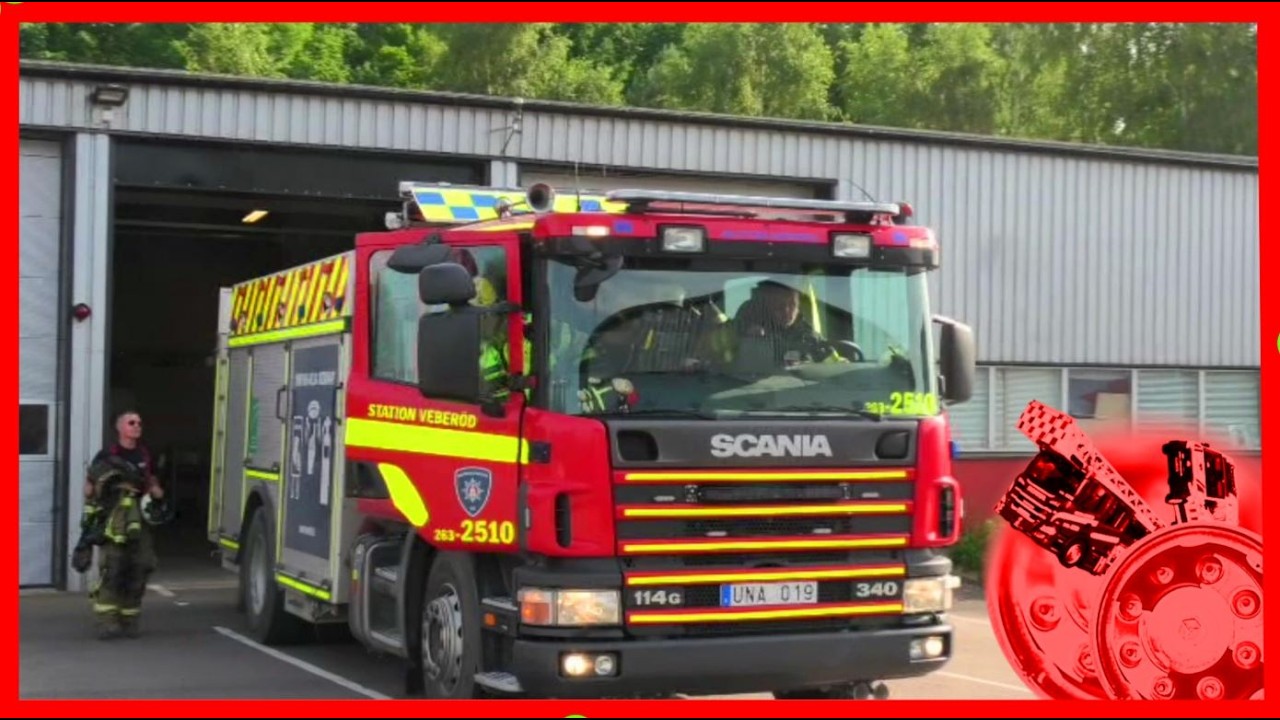 ST.VEBERÖD (2510) TRAFIKOLYCKA räddningstjänsten syd brandbil i utryckning fire truck respond