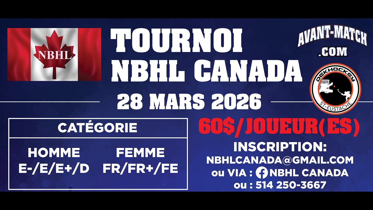 @AvantMatch HC Terrebonne VS FRENCH CONNECTION @DekCup @NBHL DEK BALL DEK HOCKEY STREET BALLE NBHL
