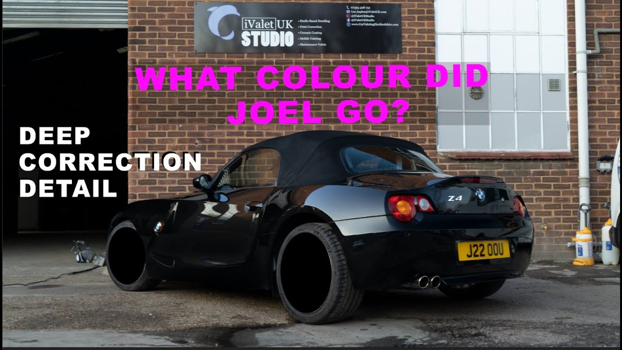 Deep 32 hours paint correction detail on WRECKED Z4 with wheel refurb!