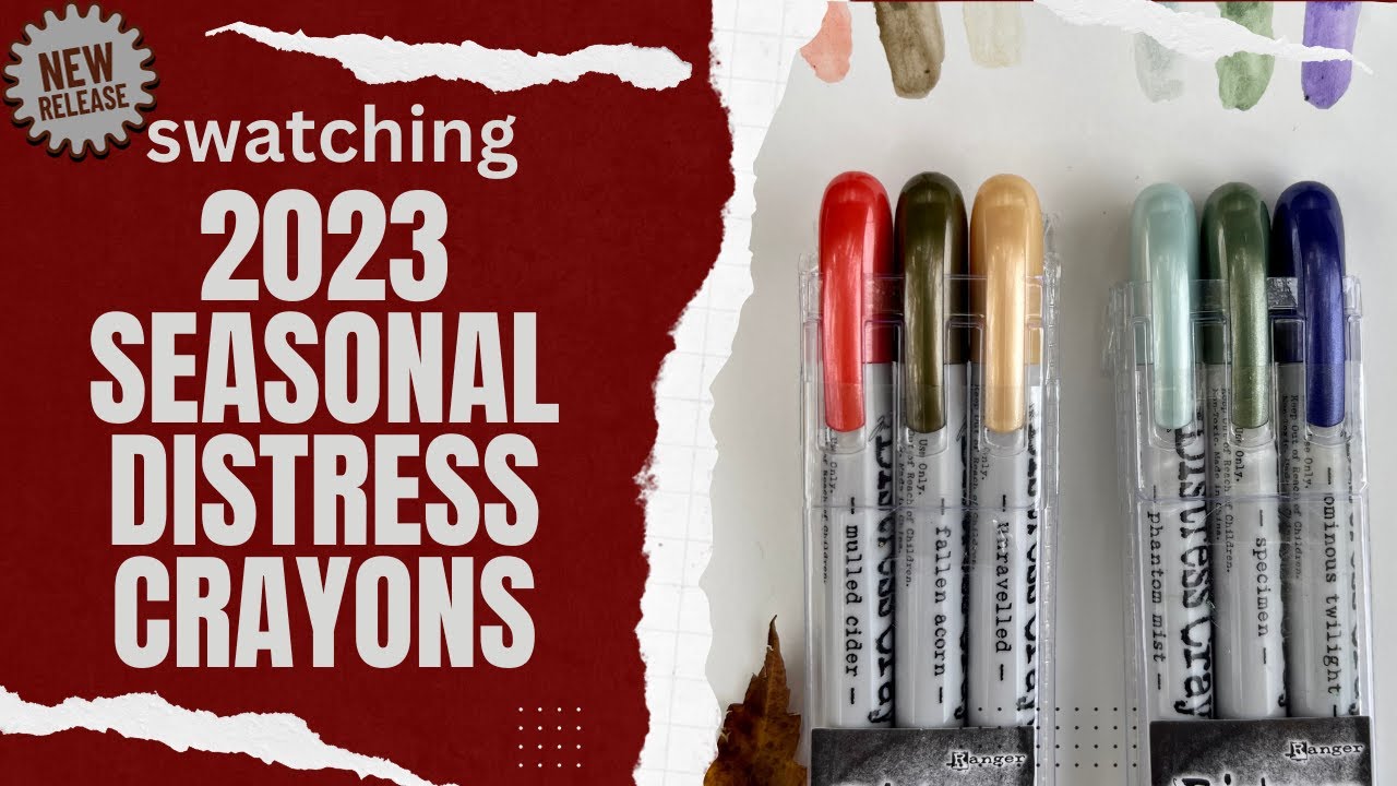 Adult Coloring | Swatching the new 2023 Tim Holtz seasonal Distress crayons