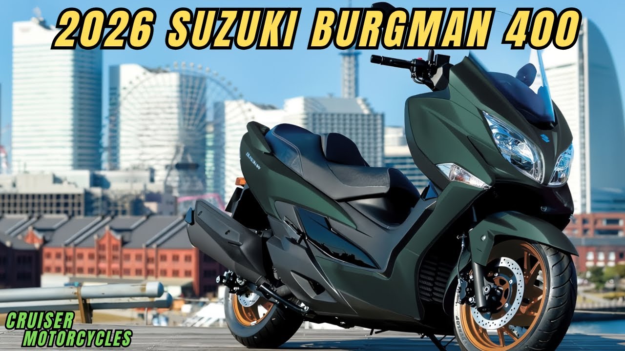 Suzuki Burgman 400 2026 года: скутер класса люкс возвращается с комфортом, классом и мощностью дл...
