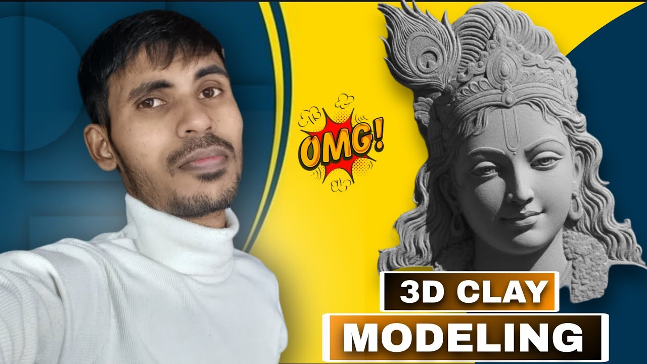 Live 3D Clay Modeling | 🤔 Lord KrishnaFace Sculpture | SDAR ART