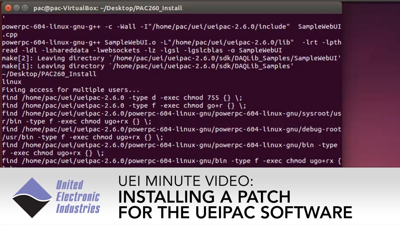 Installing a Patch for the UEI Programmable Automation Contoller | UEI Minute Video