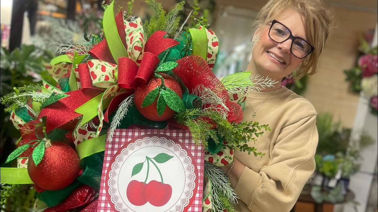 DIY CHERRY WREATH