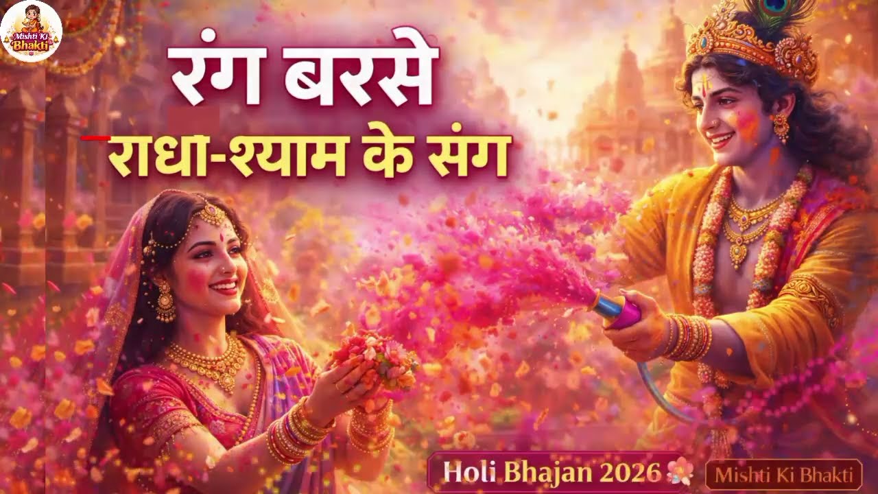 रंग बरसे राधे-श्याम के संग 💛🌸 | Radha Krishna Holi Song 2026 | Mishti Ki Bhakti