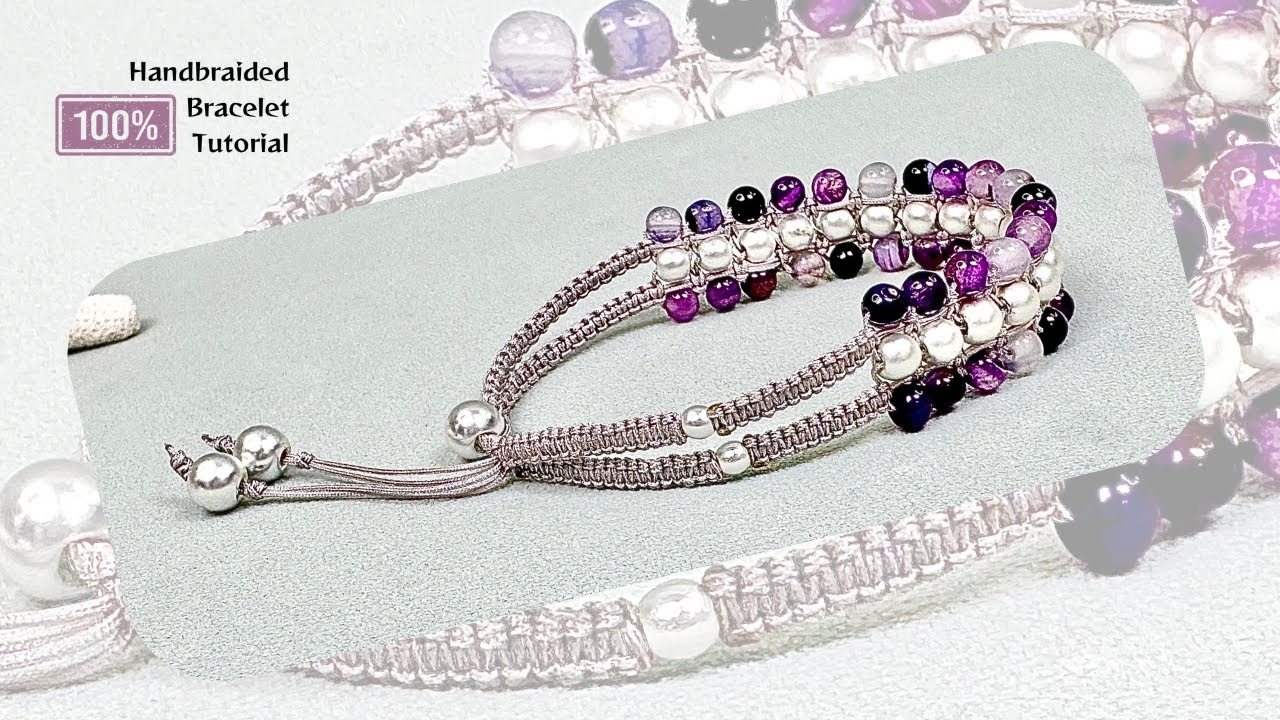 Make Cord Bracelet🙂Slow & Details Addressed🪻#micromacrame #macramebracelet #macramejewelry