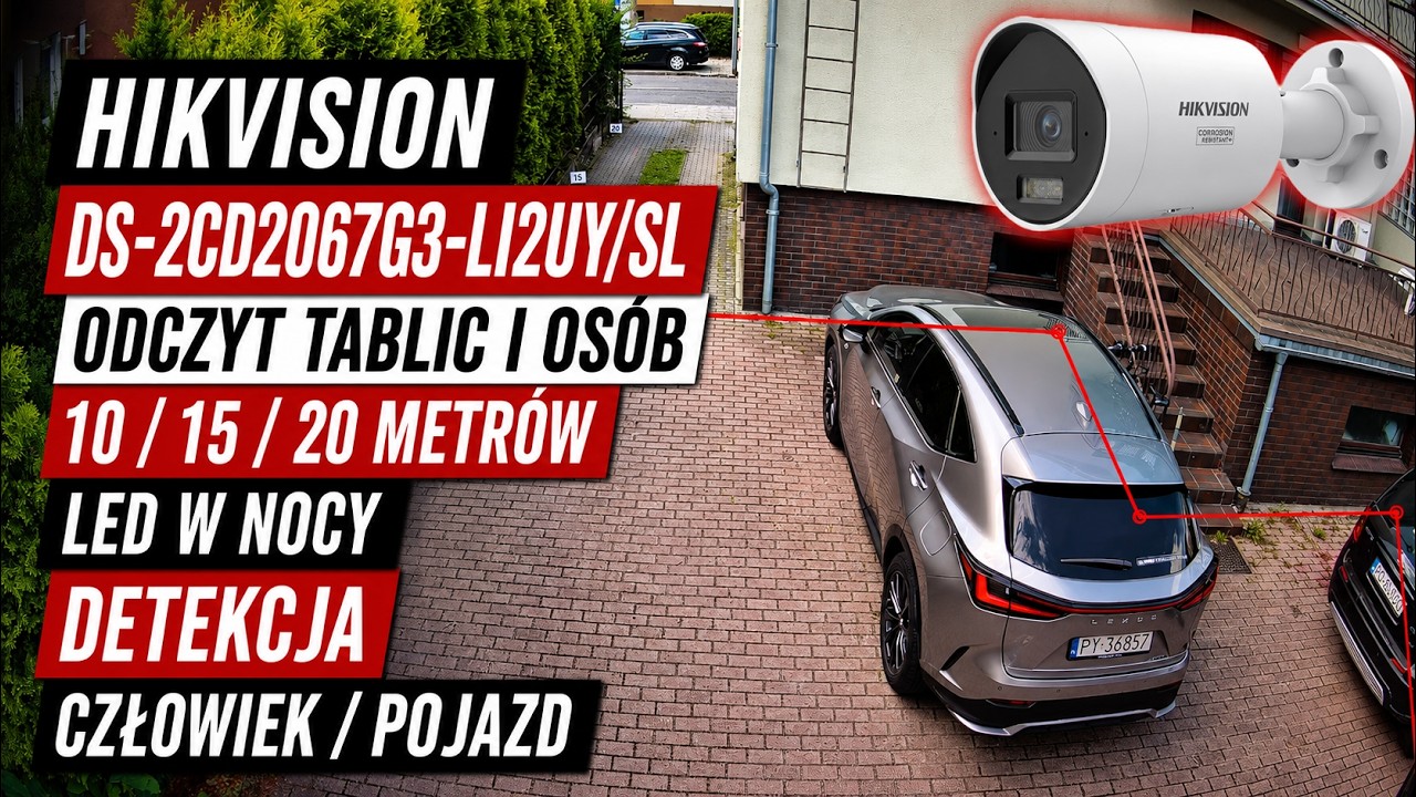 Hikvision DS-2CD2067G3-LI2UY/SL &ndash; test odczytu tablic i os&oacute;b | 10, 15 i 20 m + LED w nocy2067g3 ok