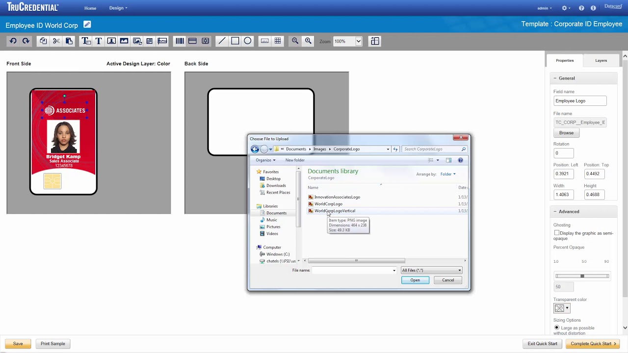 Datacard - TruCredential Quick Start Wizard