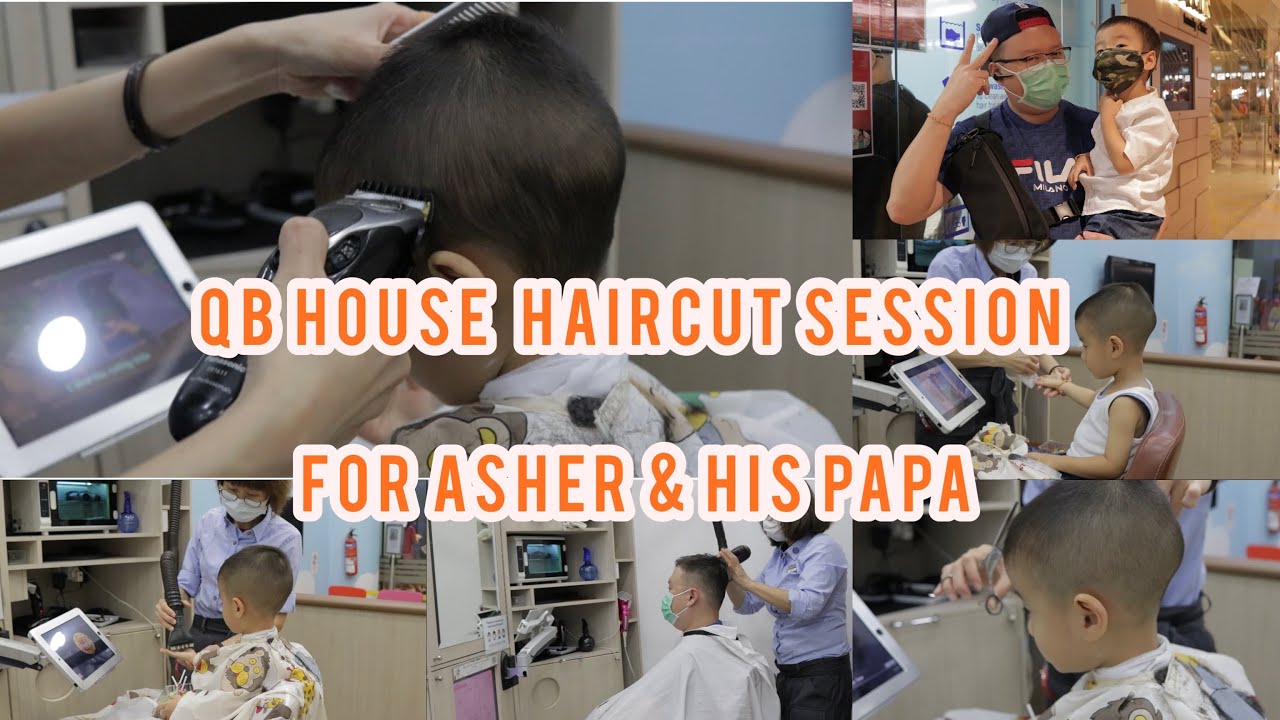 QB House - Haircut for kids : Haircut session for Asher & his Father : Waterway Point