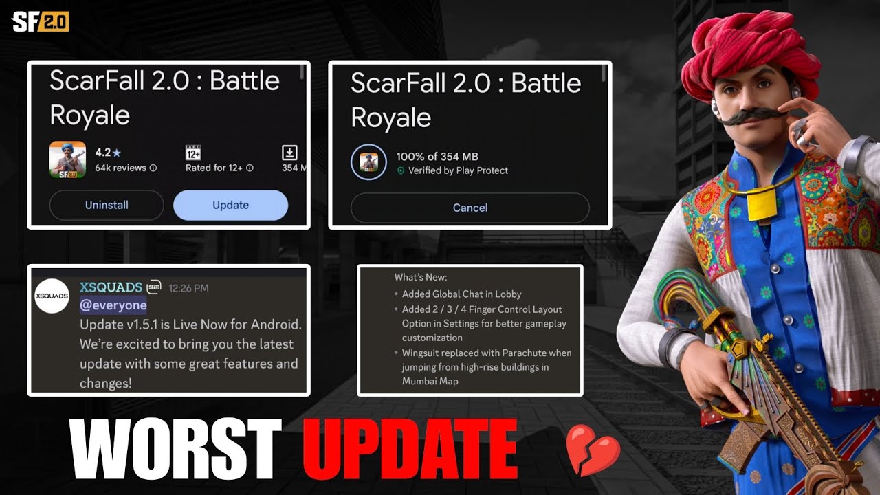 @ScarFall2.0 v1.5.1 Update 🔥 Global Chat + New Controls + Mumbai Map Change!