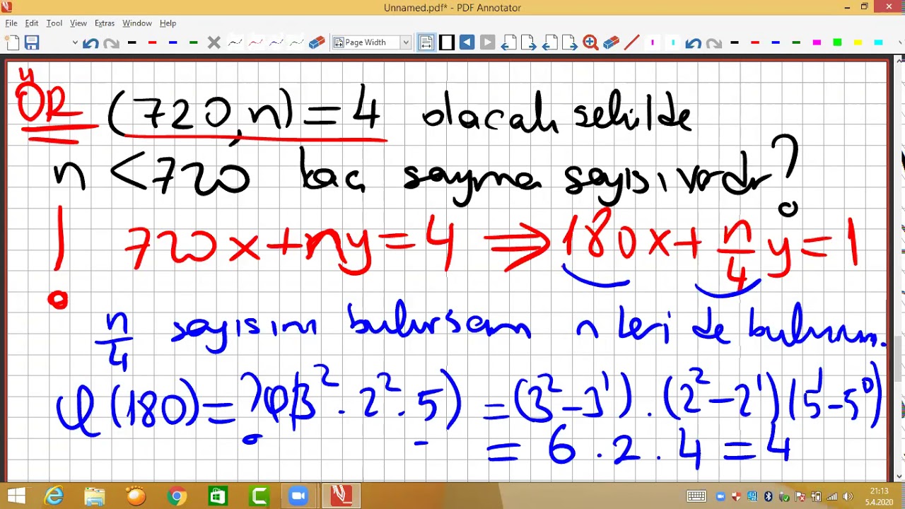 sayılar teorisi Euler fonksiyonu