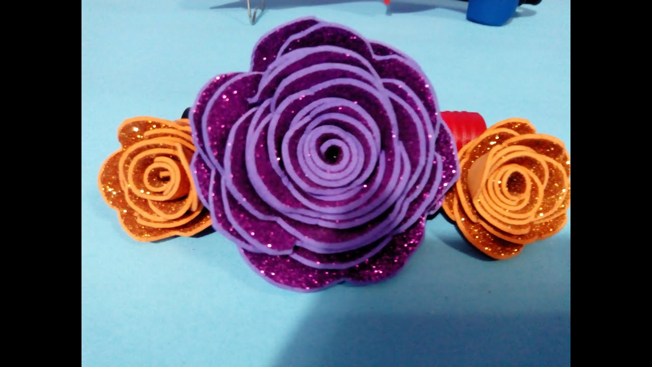 عمل وردة سهلة من الفوم-اعمال يدوية-اعمال فنية سهلة وبسيطة-اعمال فنية بالفوم- how to make a flower