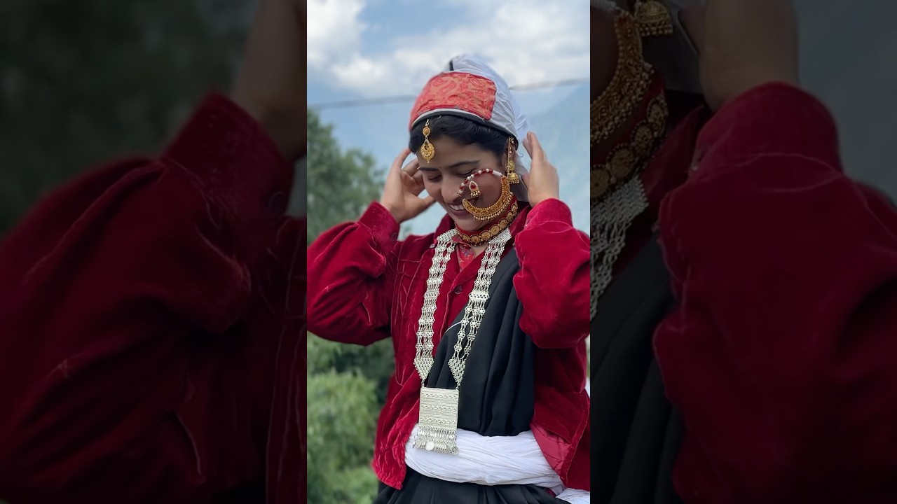 पहाड़ों के सान❤️ traditional dress, Uttarakhand Munsyari￼