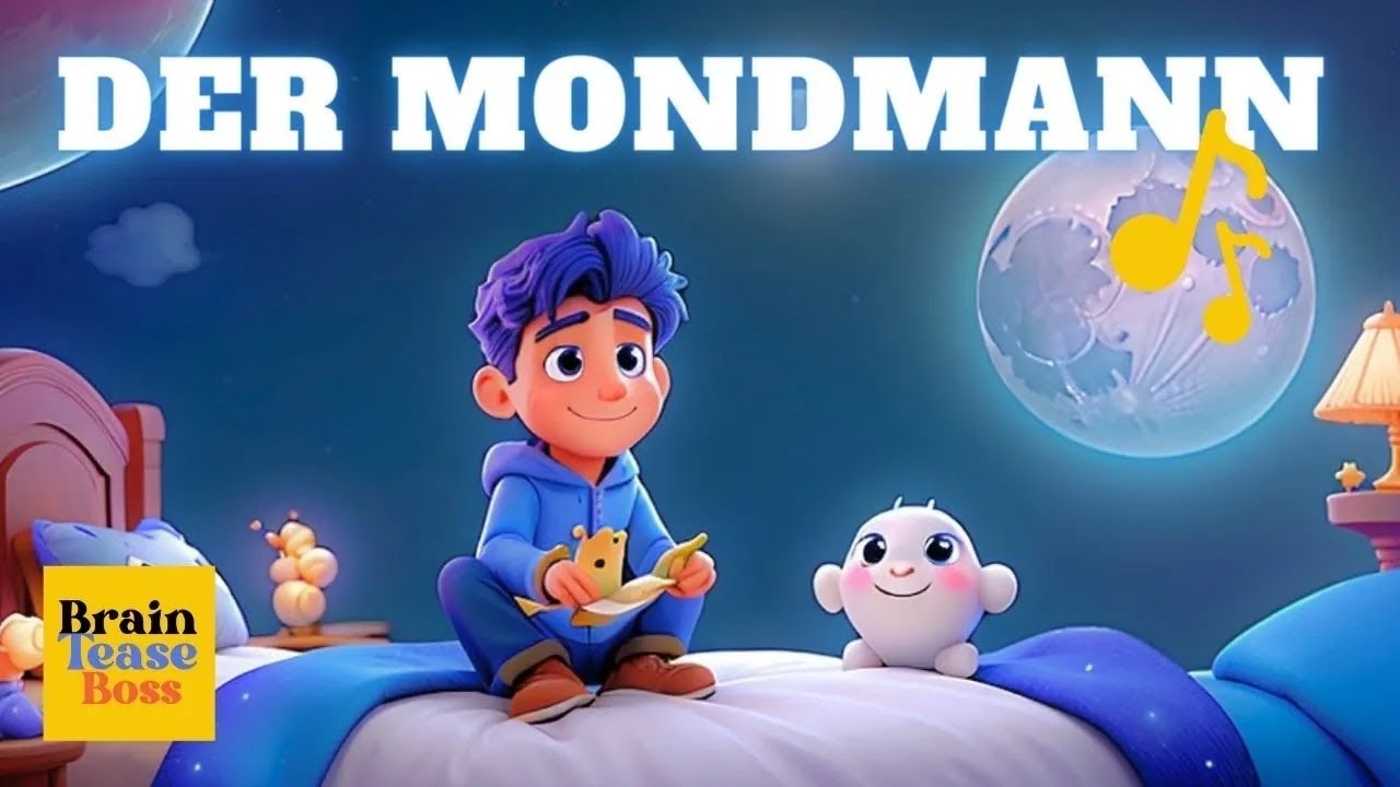 Der Mondmann - Ein Lied f&uuml;r Kinder 🌟 Deutsche Kinderlieder | BrainTeaseBoss_DE