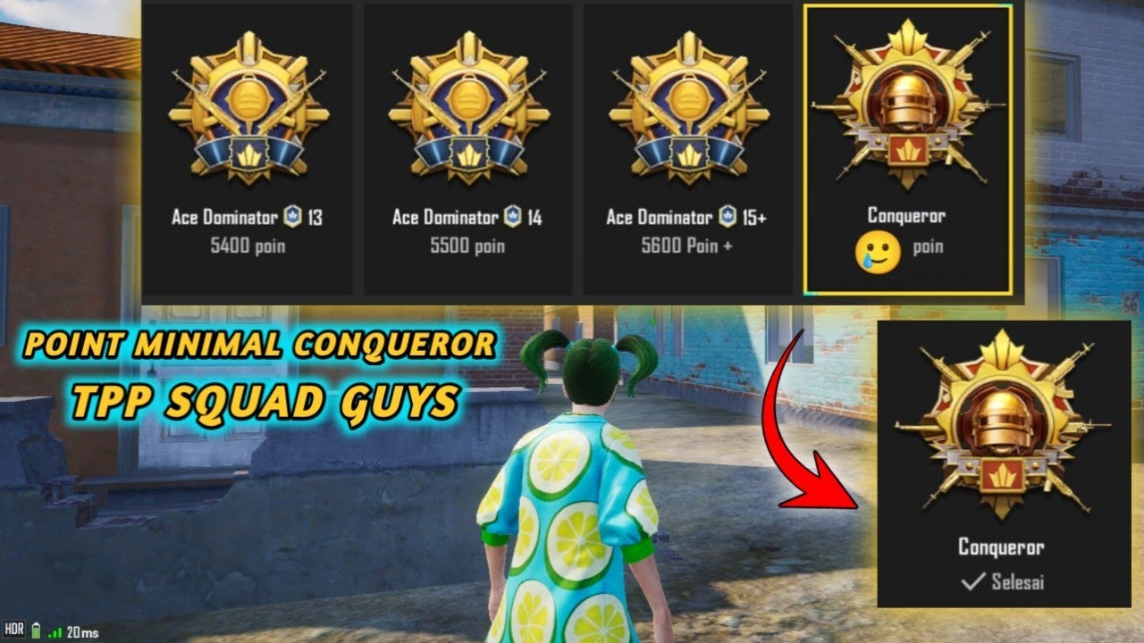 INILAH POINT MINIMAL CONQUEROR DI TPP SQUAD ASIA GUYS SEASON BARU PUBG MOBILE INDONESIA