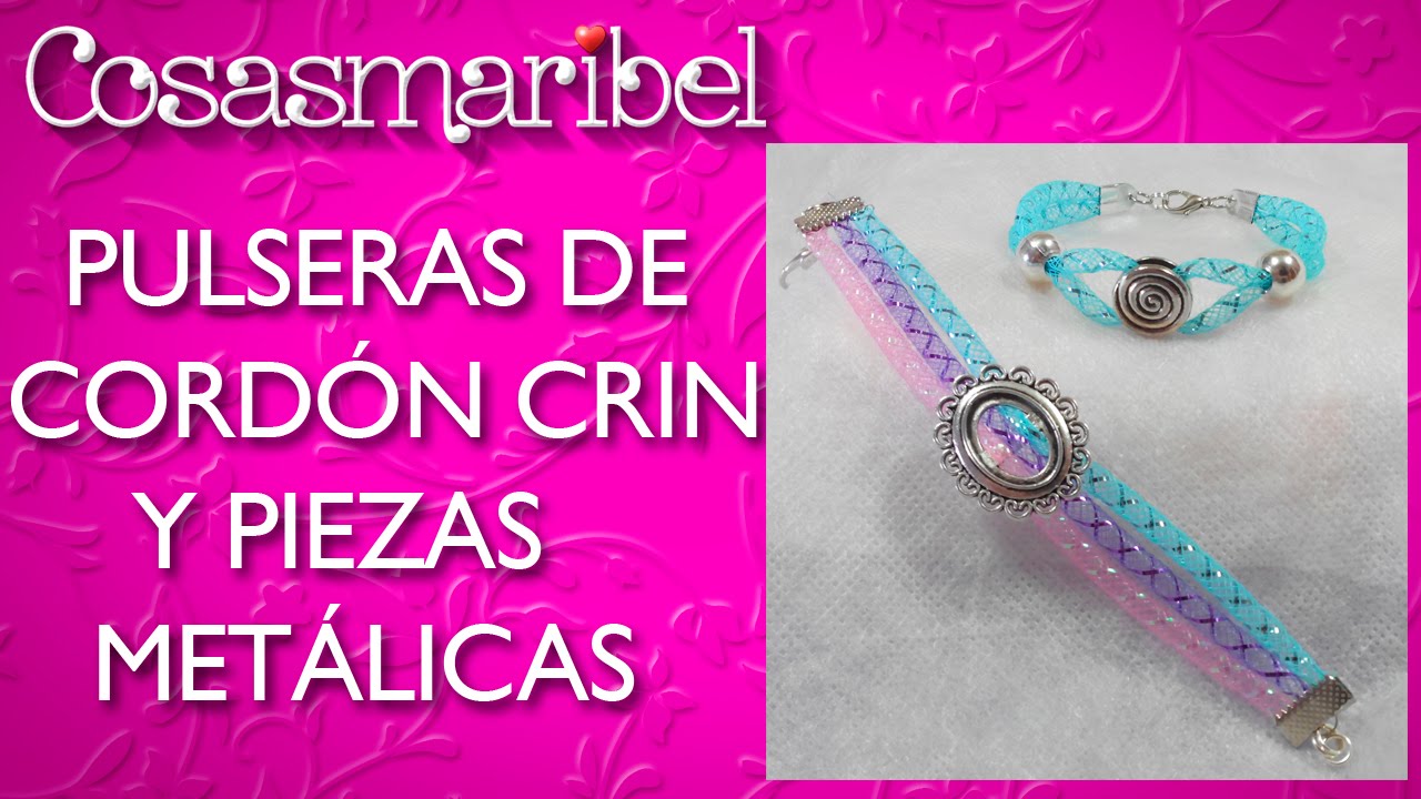 Como hacer pulseras con cordón crin y piezas de metal.