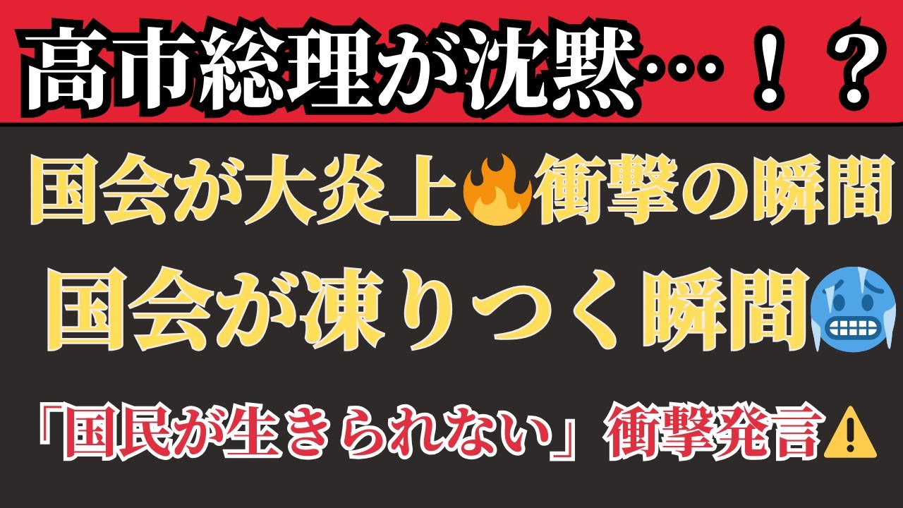 【超衝撃】串議員が高市総理を国会で激烈追及！生活崩壊の実態暴露で政界騒然！怒り爆発