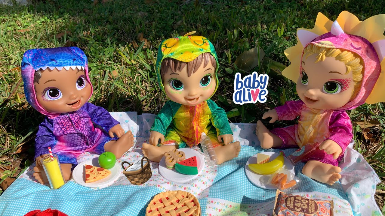 BABY ALIVE 🦖 Afternoon Routine Picnic and Hide & Seek