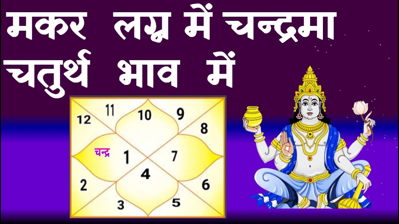Moon in 4th House Capricorn Ascendant(मकर  लग्न में चन्द्रमा चतुर्थ भाव में )