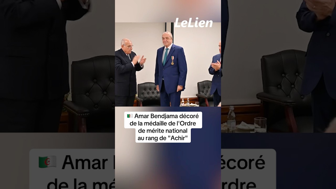 🇩🇿 Amar Bendjama d&eacute;cor&eacute; de la m&eacute;daille de l'Ordre de m&eacute;rite national au rang de 