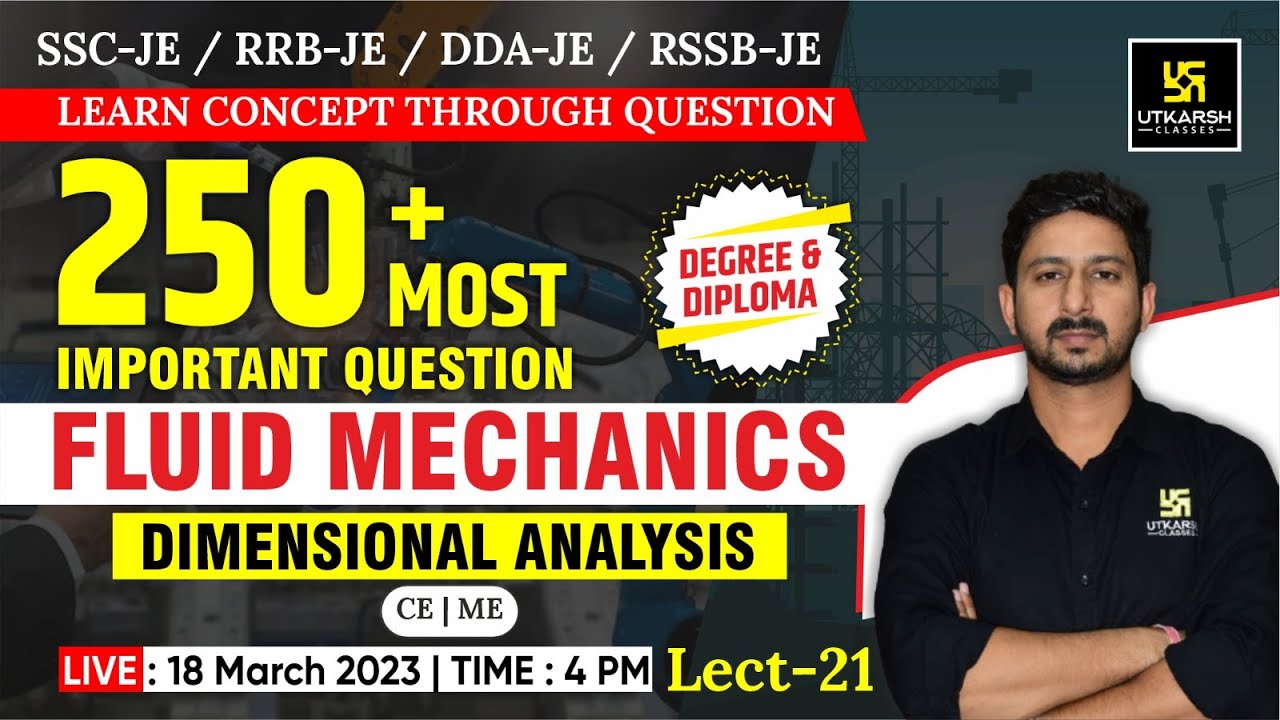 Dimensional Analysis | Fluid Mechanics #21 |CE/ME| SSC-JE & All JE Exams | Imp. Questions | Anil Sir