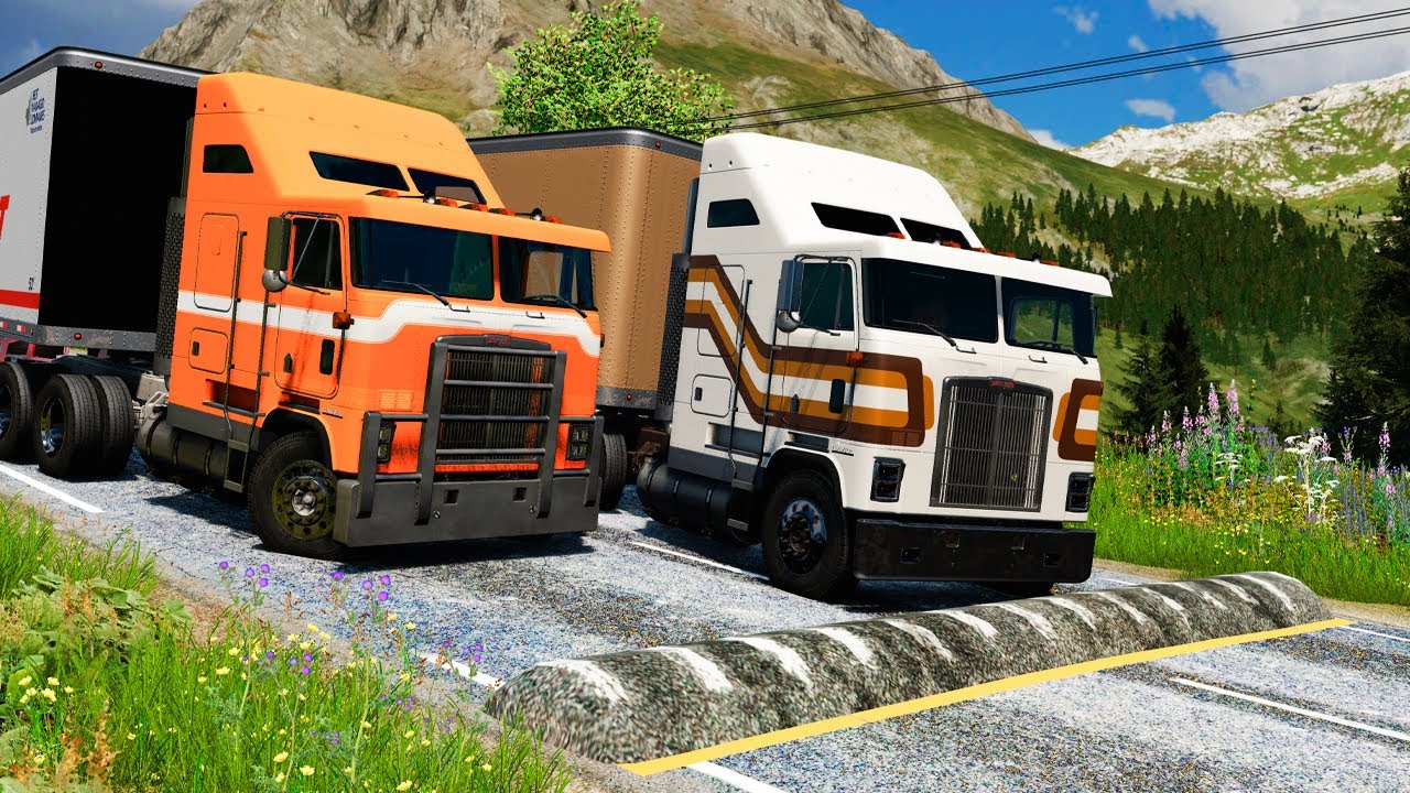 Trucks vs Speed Bumps – BeamNG.Drive