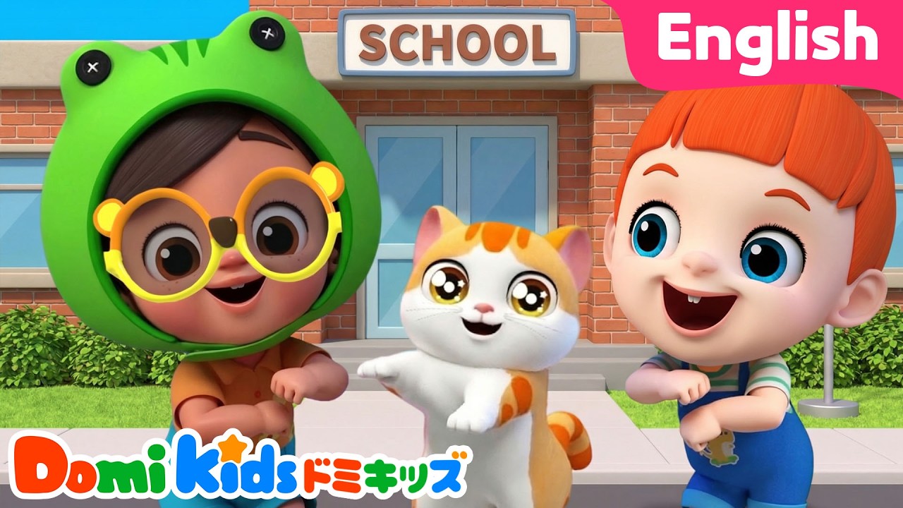 🏫 がっこうでたのしくダンス｜学校でラムサムサム！| 英語童謡｜良い生活習慣｜子供向け安全教育｜人気曲メドレー｜子供の歌｜童謡｜アニメ｜動画｜ドミキッズ｜Domi Kids