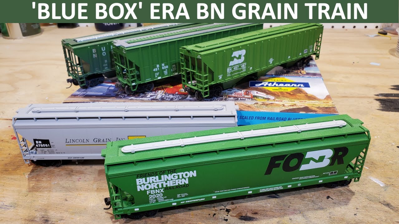 Burlington Northern Blue Box Era Grain Train - Budget Model Railroad Equipment