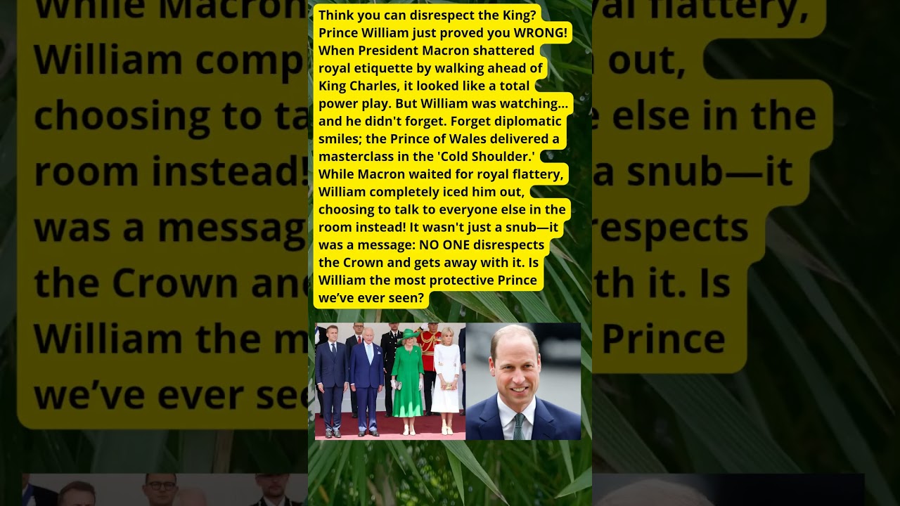 William SHUTS DOWN Macron! 👑 The Royal Snub Explained!