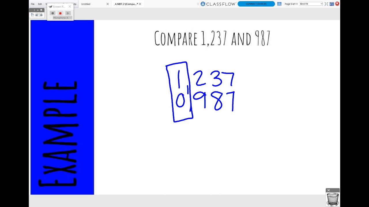 Math Grade 4 4.NBT.2 Comparing Numbers