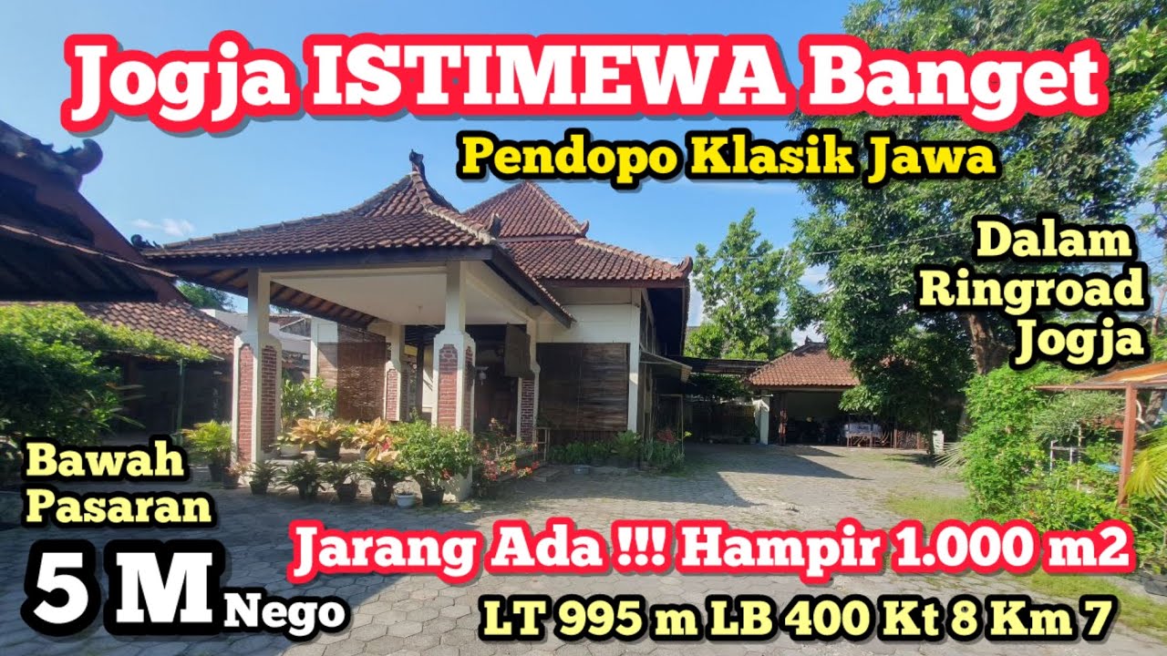 Jogja Banget Tanah Luas dg Pondopo Klasik dekat jl Gedongkuning JEC 