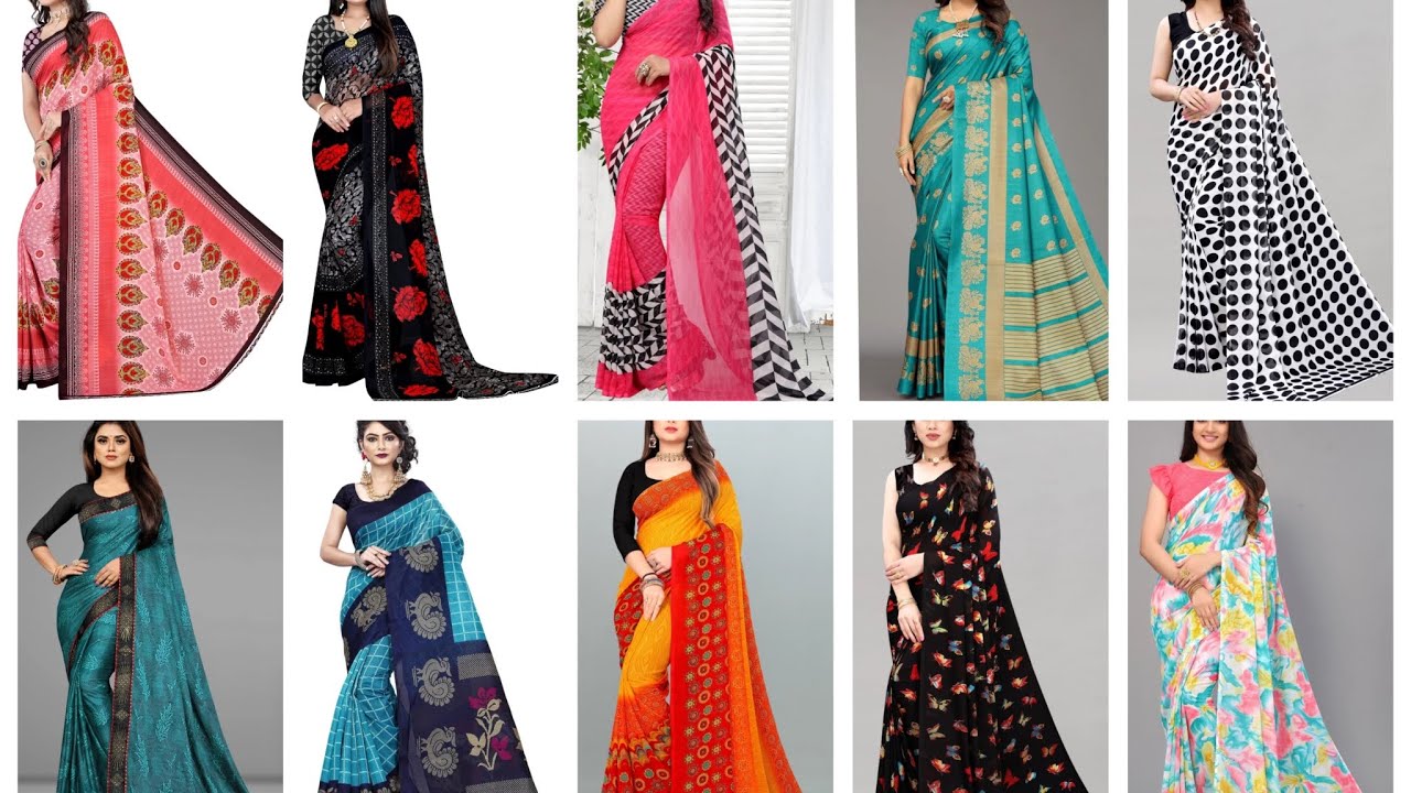 Latest Georgette sarees 200 to 400 rupees|daily wear sarees|fancy&party wear |daily saree collection