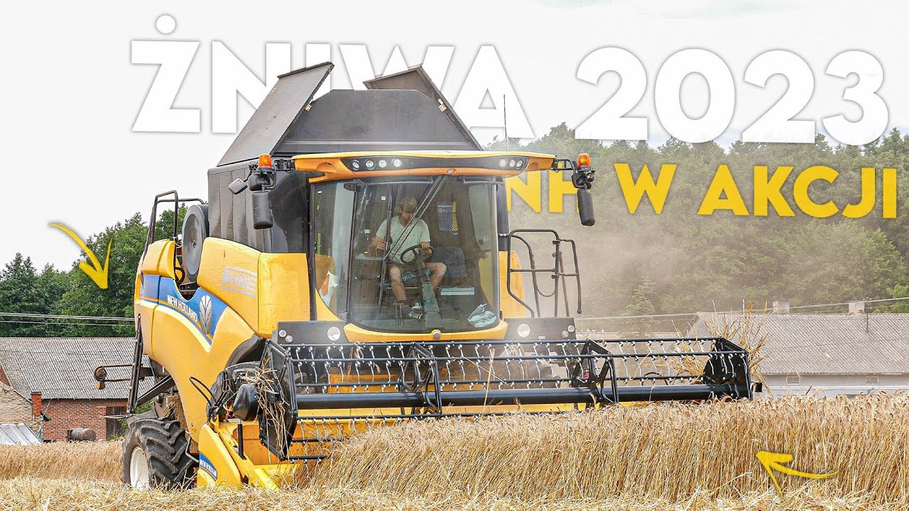 Smerfy w akcji💙✓żniwa oraz prasowanie słomy 2023✓New Holland cx 5.80✓New Holland T7.165s