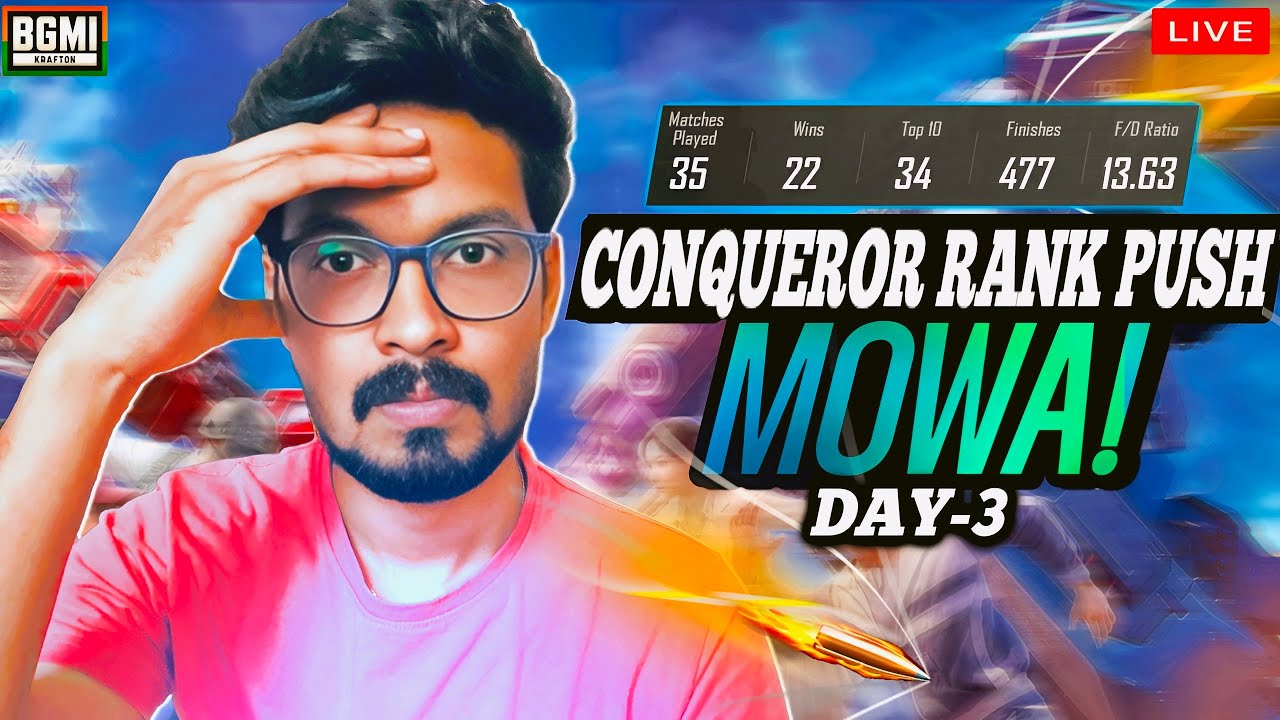 🔴India's TOP 50 Conqueror Rank Push Live @TeluguGuyYT | PUBG Mobile Live | BGMI Live