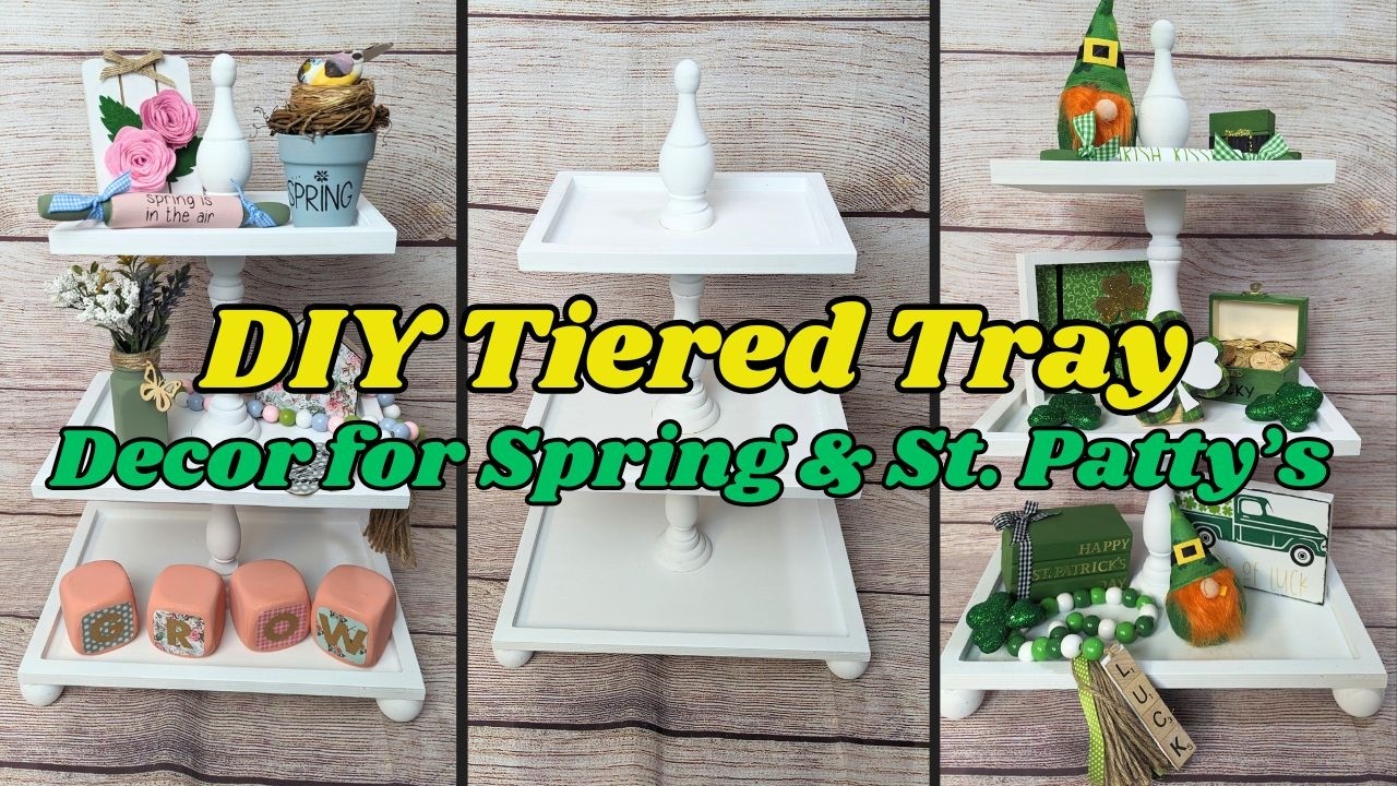 ☘🌷DIY Tiered Tray | Spring Decor | St Patricks Decor | Dollar Tree DIY🌷☘