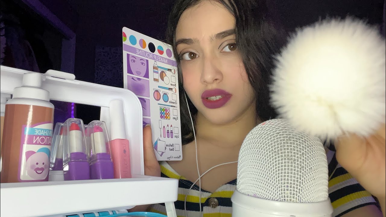 ASMR- TE HAGO TU MAQUILLAJE 💄 CON MAQUILLAJE  DE JUGUETE - ROLEPLAY/ SONIDOS RELAJANTES PARA DORMIR