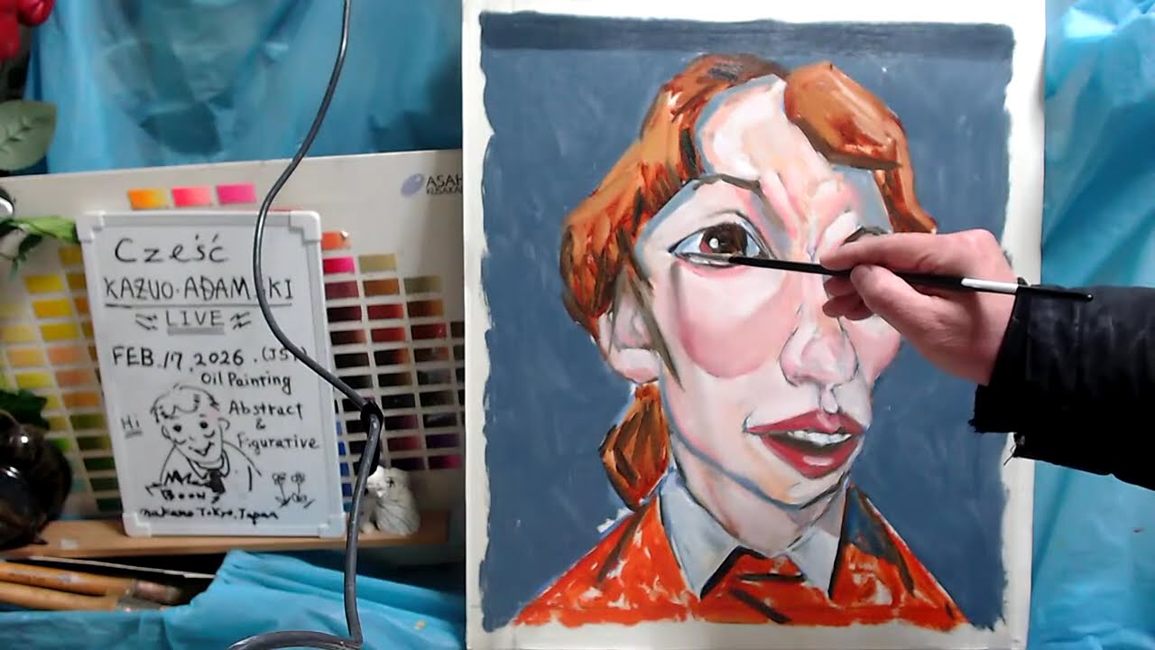 Oil painting  portrait day 2 op1640-2   [LIVE]--  