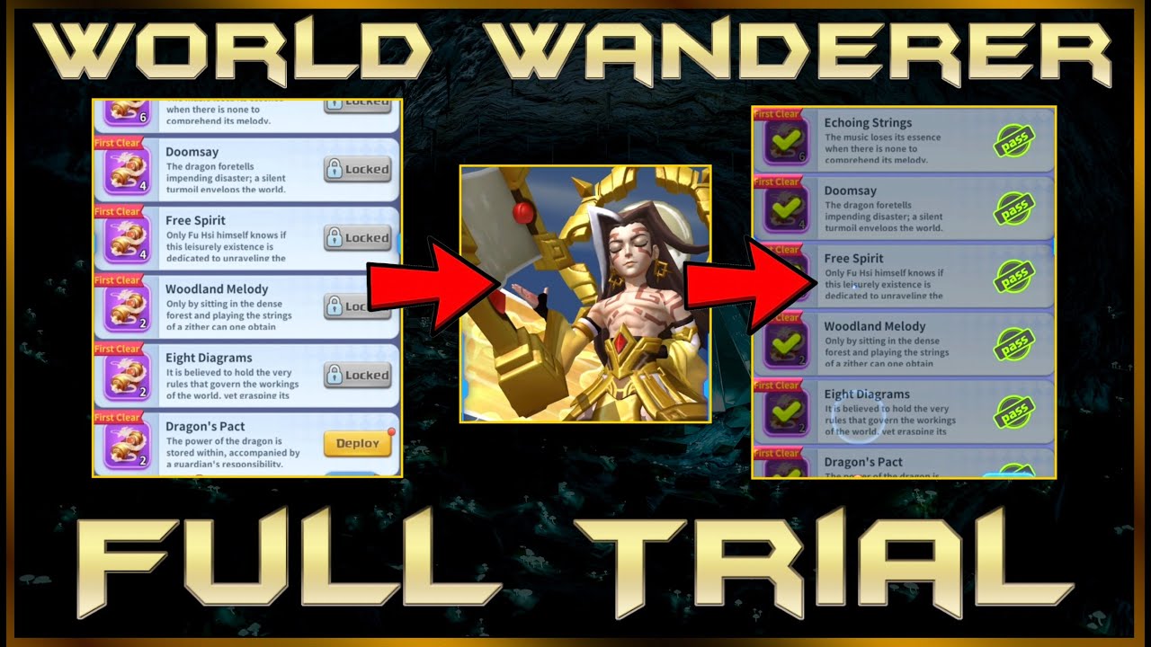 The World Wanderer Complete Trial tutorial! | 'Fu Hsi' Trial 1-6 | Hero Clash