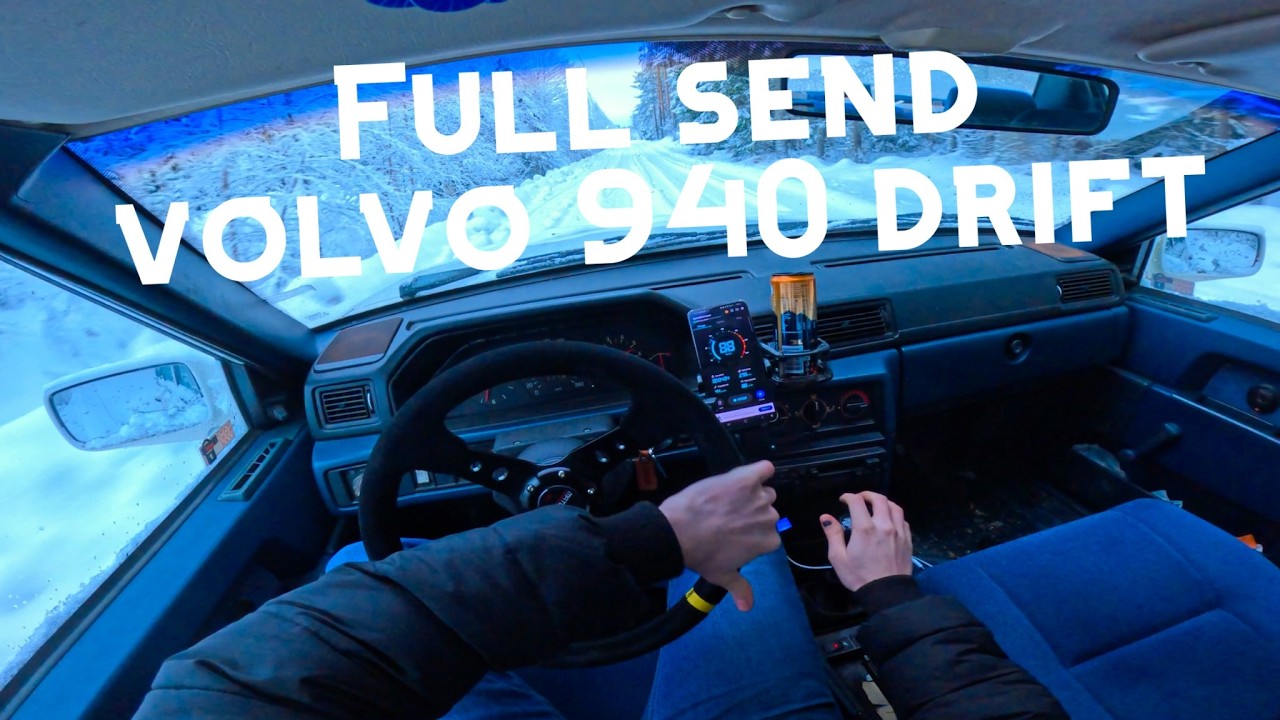 Fast Drifting Through The Swedish Woods GoPro POV  (Volvo 940, open diff)