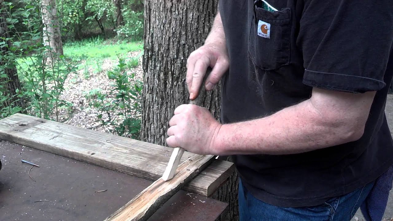 Trying To Learn The Fire Plow Friction Fire Technique