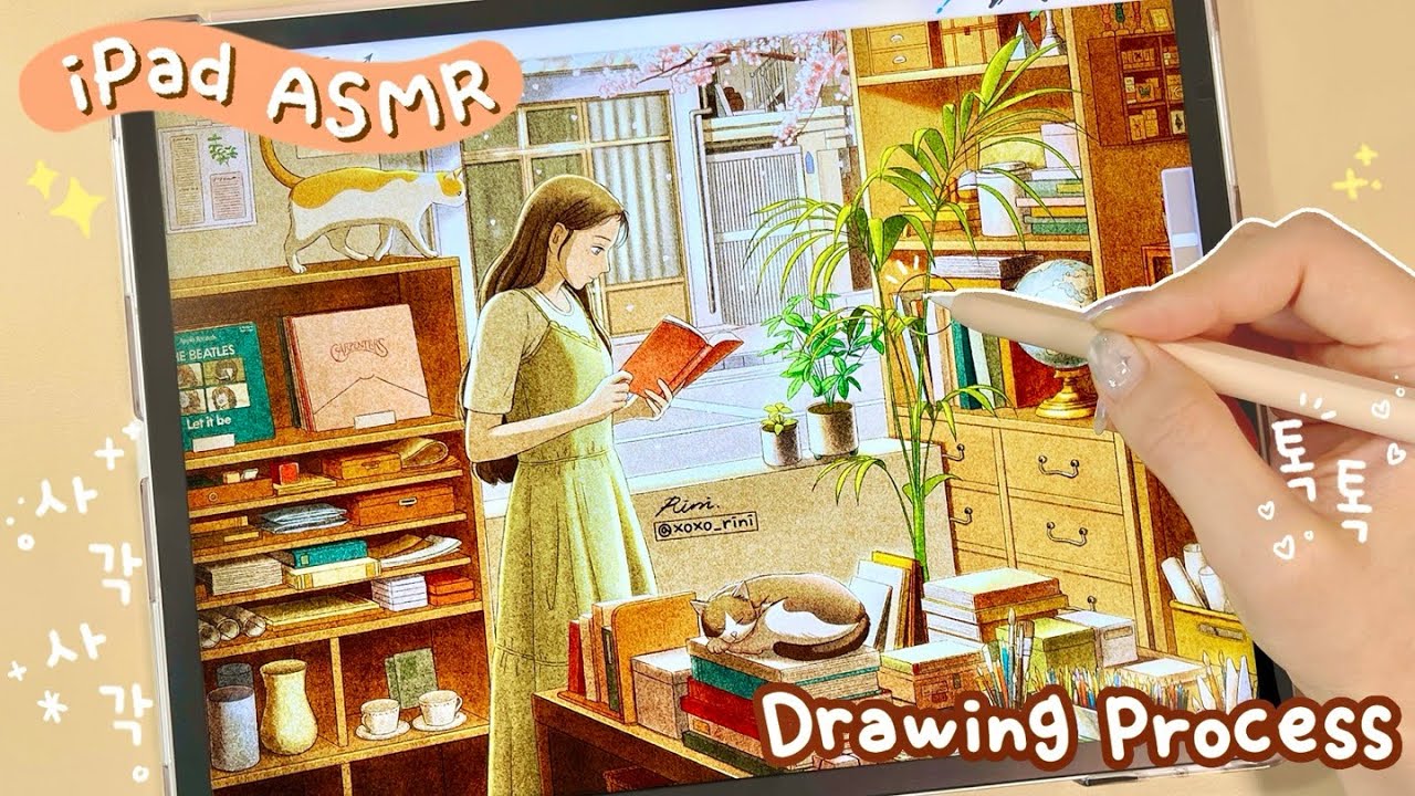 ASMR 아이패드 그림 그리기🧡 사각사각 프로크리에이트 드로잉 | 봄 일러스트