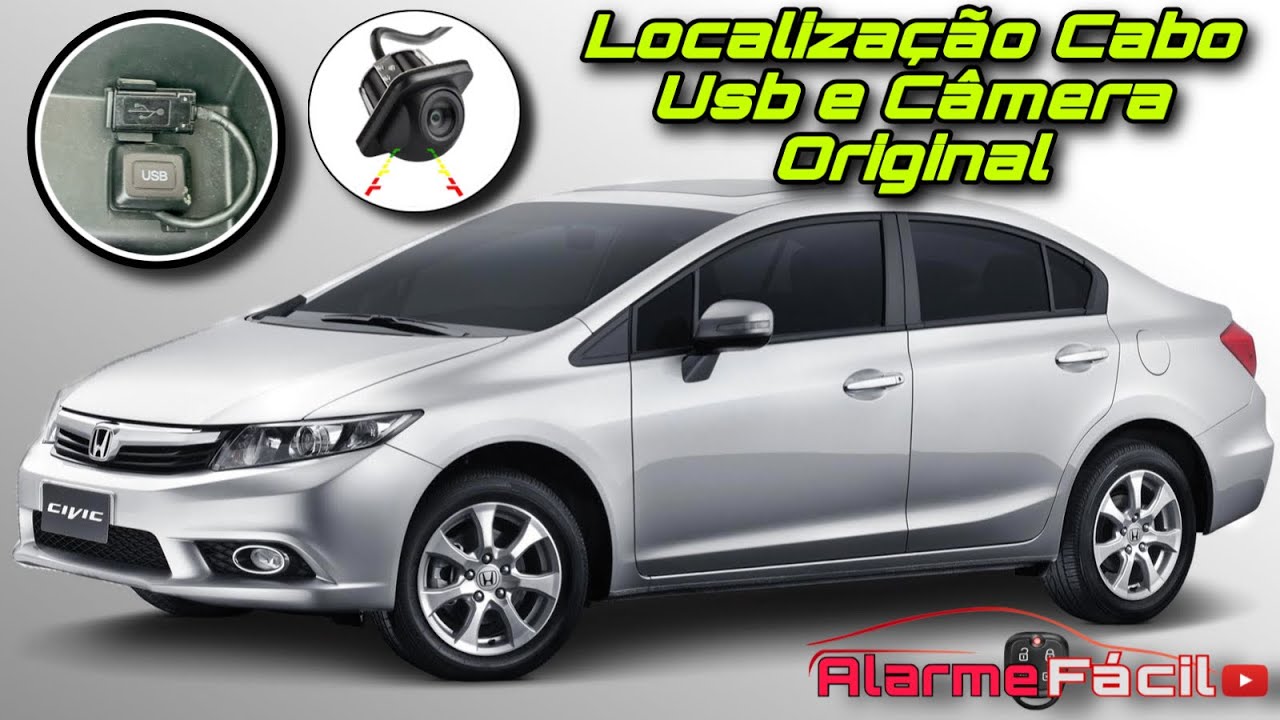Localização do Cabo Usb e Cabo de Câmera Original Civic ( Instalação de Multimídia 9”)