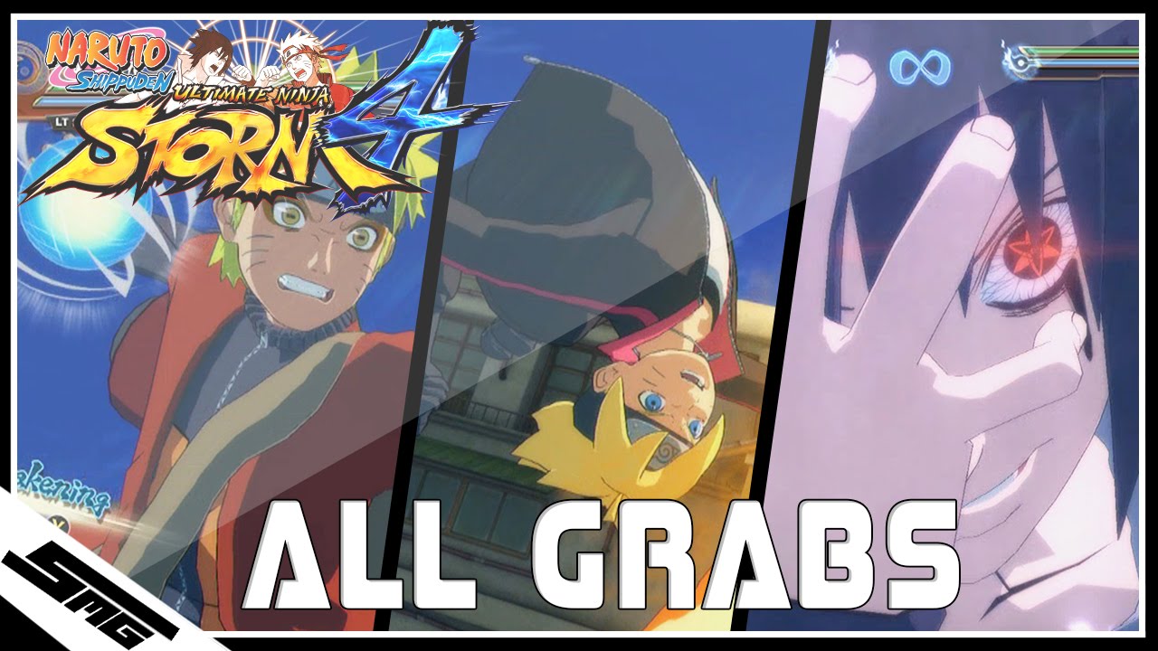 Naruto Ultimate Ninja Storm 4 - ALL GRABS [1080p 60FPS]