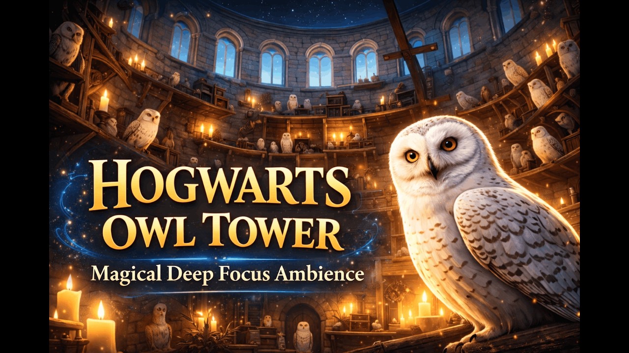Harry Potter Owl Tower Ambient Music 🦉 | Hogwarts Night Ambience for Studying, Relaxing, Sleeping