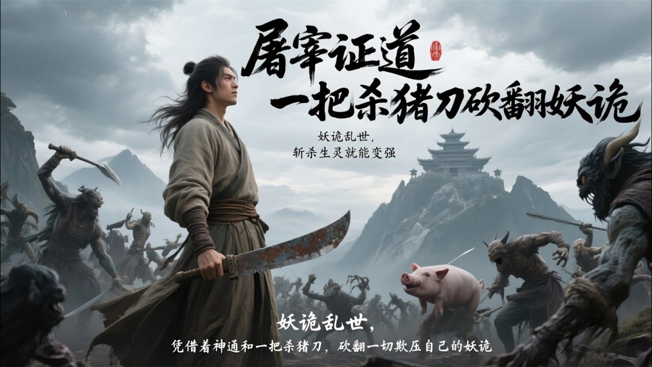 【屠宰证道，一把杀猪刀砍翻妖诡】🔥林枫胎穿妖诡乱世，觉醒金手指，吃饭就能提升修为，斩杀生灵就能变强，凭借着神通和一把杀猪刀，砍翻一切欺压自己的妖诡，宗门，世家，帮派，从一介贫民，砍出了一条长生大道