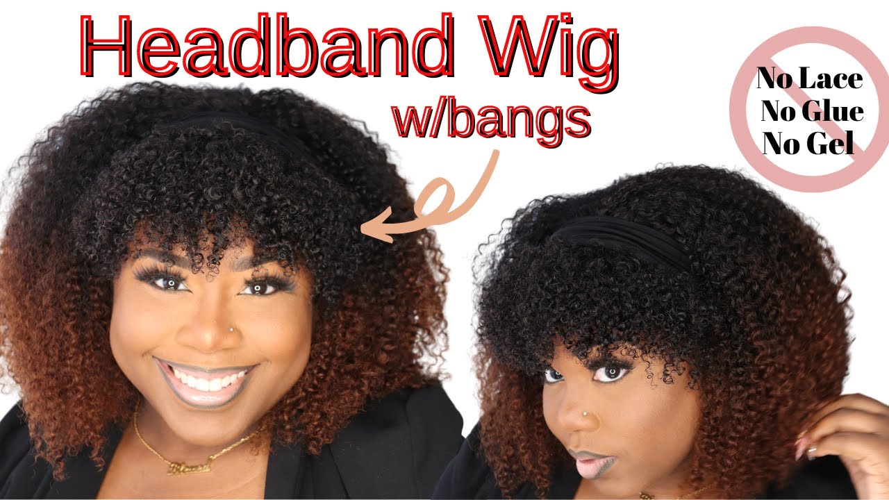 *NEW* 😱 Natural Hair Headband Wig with Bangs| This is the BEST Wig Everrrr | HerGivenHair